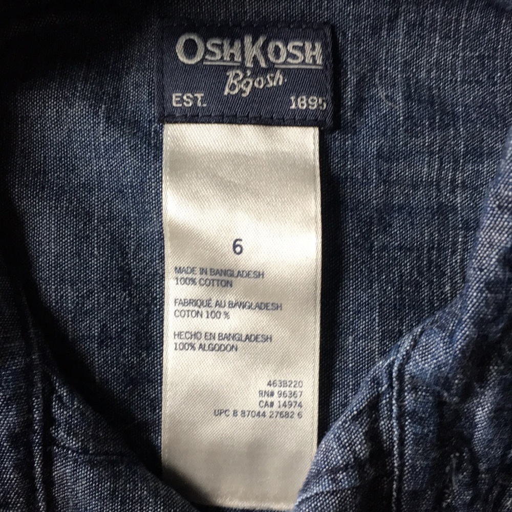 OshKosh B’gosh Button Down size 6 - Picture 3 of 3